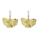 Boucles d'oreilles dorée feuille de Ginkgo